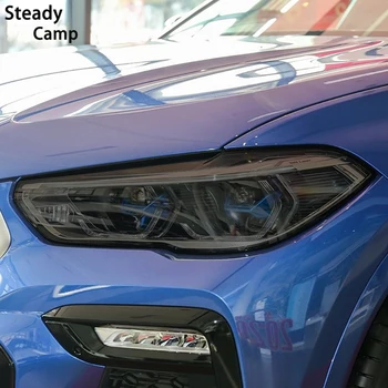 2 Vnt Automobilių Žibintų Apsauginės Plėvelės Žibintų Restauravimas Skaidri Juoda TPU Lipdukas BMW X6 G06 2020 - Priedai