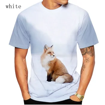 2022 m. Vasaros Mados Trumpas Rankovės 3D Atspausdintas Gyvūnų Fox marškinėliai vyriški Laisvalaikio marškinėliai, vyriški Marškinėliai, Mados Trumpas Rankovės