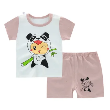 2023 naujas vasaros baby girl drabužiai kūno kostiumas medvilnės vaikams drabužių animacinių filmų panda berniuko drabužius vaikų drabužių rinkiniai marškinėlius