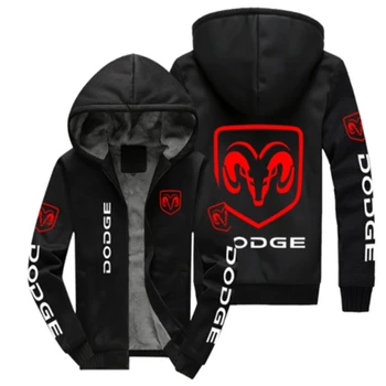 2023 Naujas žiemos DODGE logotipas Hoodie striukė vyrų mados aukštos kokybės atsitiktinis vilnos pamušalu vyriški sportiniai hoodie