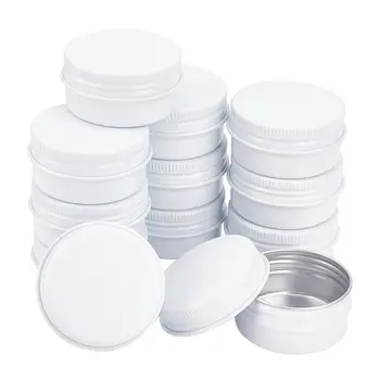 24PCS Apvalus Aliuminio Skardines, Aliuminio Jar Tara Kosmetikos Žvakės Saldainius su Varžtu Top Dangteliu Balta 20ml