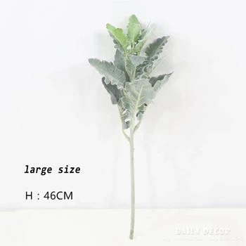 6pcs/daug! Aukštos modeliavimas dideli dirbtiniai augalai, Flocking senecio cineraria 