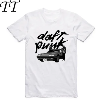 Azijos Dydis Vyrai Moterys Spausdinimo Duetas DJ Techno Muzikos Daft Punk T-shirt Vasaros Atsitiktinis O-Kaklo trumpomis Rankovėmis, Poliesteris marškinėliai HCP4087