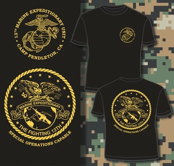 Camp Pendleton, CA . USMC 13-Jūrų Ekspedicinio Vieneto Marškinėliai. Trumpomis Rankovėmis 100% Medvilnė, Atsitiktinis marškinėliai Prarasti Viršuje, Dydis S-3XL