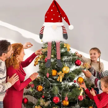 Gražus ieško Kalėdų Eglučių Papuošalai, Rankų darbo Pliušinis Beveidis Lėlės Tree Top Star Kalėdų Kabinti Beveidis Lėlės, Papuošalai