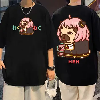 Japonų Anime, Spy X Šeimos Ania Klastotojas Print T-shirt Pug Grafinis Marškinėlius Vyrai Moterys Mados Harajuku Manga Tees Negabaritinių Unisex
