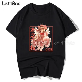 Kortelės Gūstītājs Sakura CSS Sakura Kinomoto T Marškinėliai Vyrams Vasaros Prarasti Anime Marškinėlius Moterų Prarasti Streetwear Grunge Drabužius Camisetas