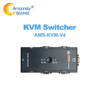 KVM-V4 4 port kvm switch USB 2.0 VGA Splitter Spausdintuvą, Pelę, Klaviatūrą Pendrive Pasidalinti Switcher 1920*1440 VGA Jungiklio Langelį Adapteris