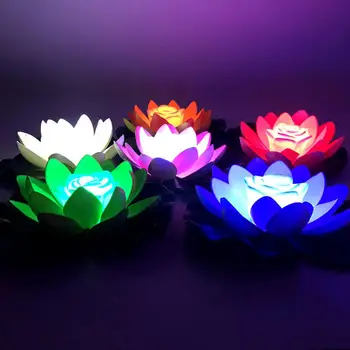 Lempa LED 18/28cm Netikrą Lotoso Gėlė, Baseinas, Sodas, Tvenkinys Plūduriuojantis Gėlių Lempos
