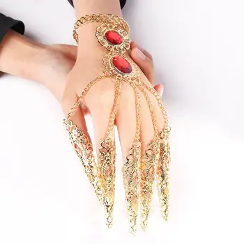 Mados Indijos, Tailando Golden Finger Apyrankę Šviečia Raudona Perlas Mergina Pilvo Šokio Apyrankės Papuošalai Dovana