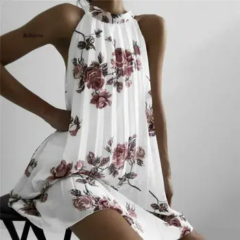 Mados Moterų Boho Paplūdimio Vasaros Rankovių Apynasrio Gėlių Suknelė Elegantiškas Off Peties Prarasti Sundress Ponios Dames Streetwear