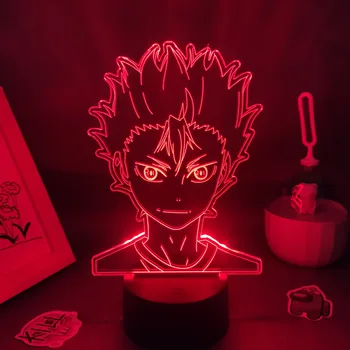 Manga Lavos Lempos Haikyuu Anime Paveikslas J. Nishinoya 3D LED RGB Neon Naktį Žibintai, Dovanos Draugams Otaku Miegamojo, Stalo, Stalo Dekoras