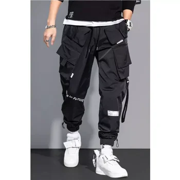 Multi-kišeniniai Kelnės Madinga Kietas Streetwear Sweatpants Pantalones Casuales Para Hombre Krovinių Kelnės Mados Hip-Hop