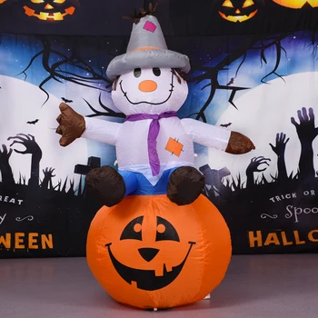 Naujas LED Helovinas Žaislas Vaiduoklis Vaiduoklis Sėdi ant Baisu Moliūgų Galvos vidaus ir Lauko Apdailos Helovinas Pripučiami Modelis