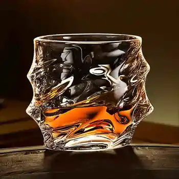 Netaisyklingos Formos Kristalų, Stiklo Viskio Taurės Susukti Brendžio Snifter Vyno Taurė Džino Taurė Romas Pub Drinkware Jubiliejų Priėmimo
