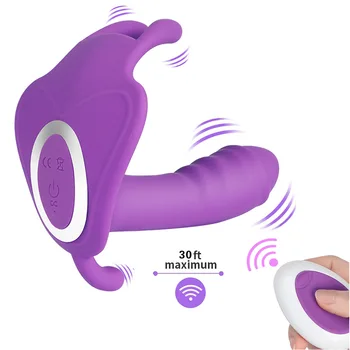 Nešiojami Dildo Vibratorius G Spot-Klitorio Stimuliatorius Drugelis Vibruoja Kelnaitės Erotinis Žaislas Suaugusiųjų Žaislas Moterims Orgazmas Masturbator