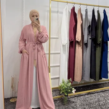 Nėriniai-up Cardigan Elegantiškas Dubajus Suknelė Pavasario Vasaros 2022 Abaja Kimono De Moda Musulmana Atidaryti Abayas Moterų Dubajus