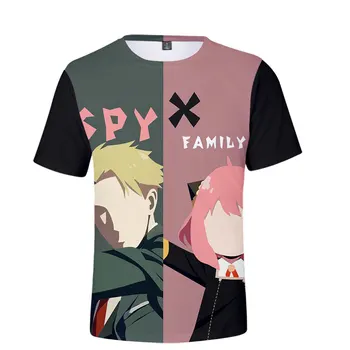 SpyxFamily Anime T-shirt 2022 Naujas Vasaros Moterims/Vyrams 3D Spausdinimo Streetwear Harajuku Mados Kawaii Negabaritinių Crewneck Palaidinukė Viršuje