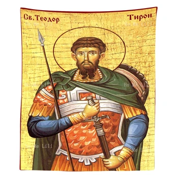 Stačiatikių Ikona Saint Theodore Labai Martyrnativity Jono Krikštytojo Senovės Bizantijos Gobelenas Dekoro Iki Ho Man Lili