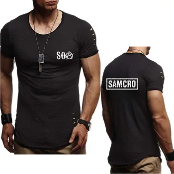 Vasaros nauja, vyriški T-Shirt SOA Sons of anarchy vaikas SAMCRO spausdinimo Mados trumpas rankovės O-kaklo Medvilnės Atsitiktinis vyriški T-shirt