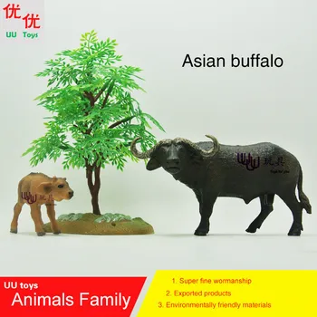 Veiklos Duomenys: Azijos Buffalo šeimos paketas modeliu, Gyvūnų, vaikų, žaislai vaikams, švietimo rekvizitai