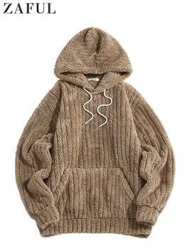 ZAFUL Gobtuvu Hoodie Vyrų Dryžuotas Purus Palaidinės Kietas Streetwear Megztinis Rudenį, Žiemą Unisex Džemperis su Kengūra Kišenėje